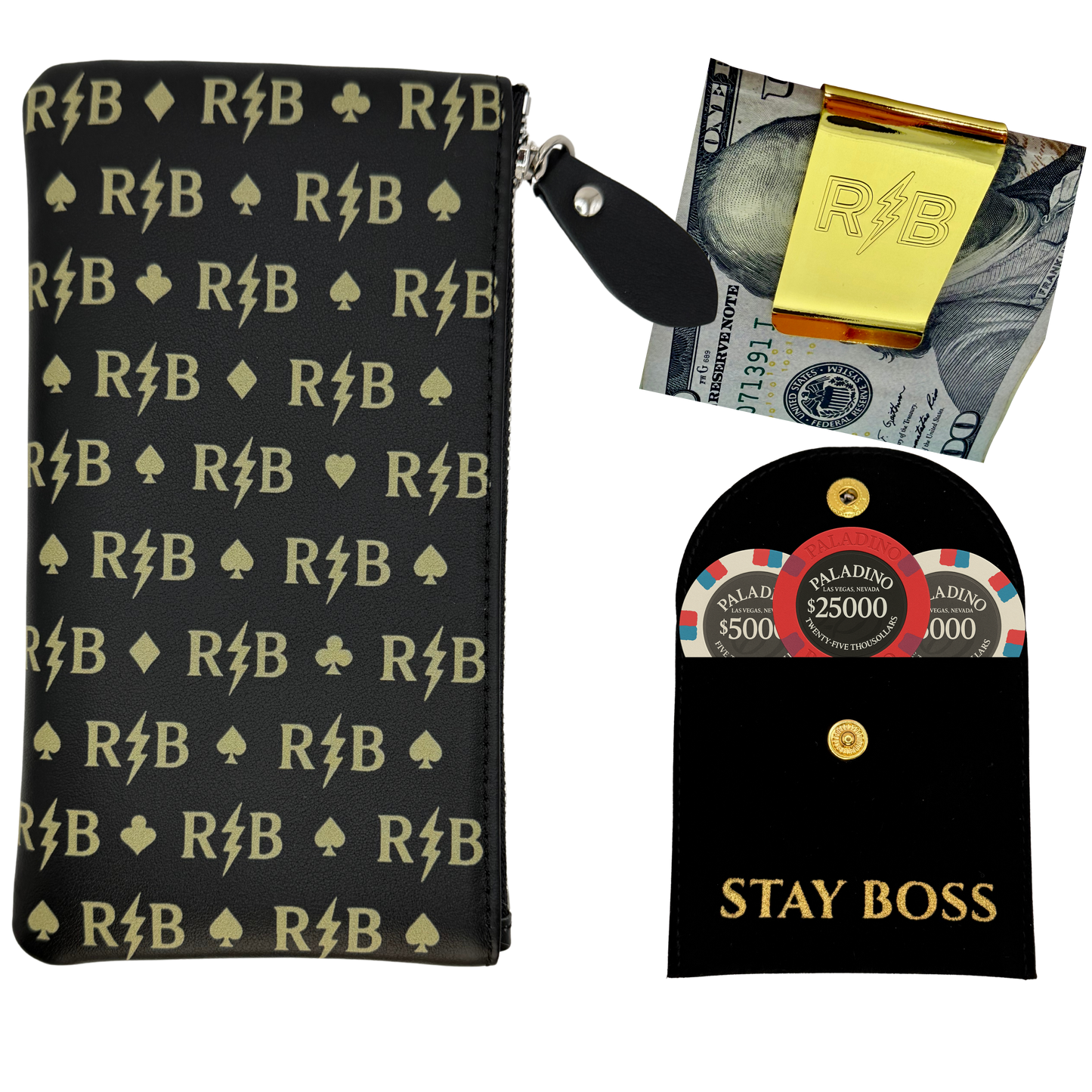 The Boss Bundle  - Luxury Wallet with FREE Money Clip & Chip Pouch